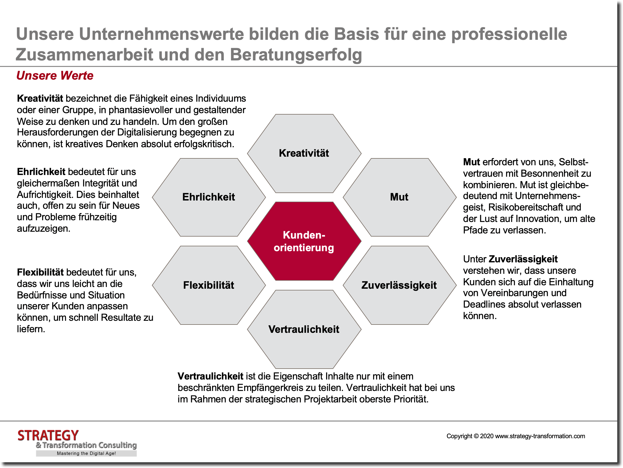 Unsere Werte - Strategy & Transformation Consulting
